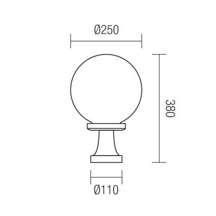 Redo 9775 - Venkovní lampa SFERA 1xE27/42W/230V IP44 25x38cm bílá