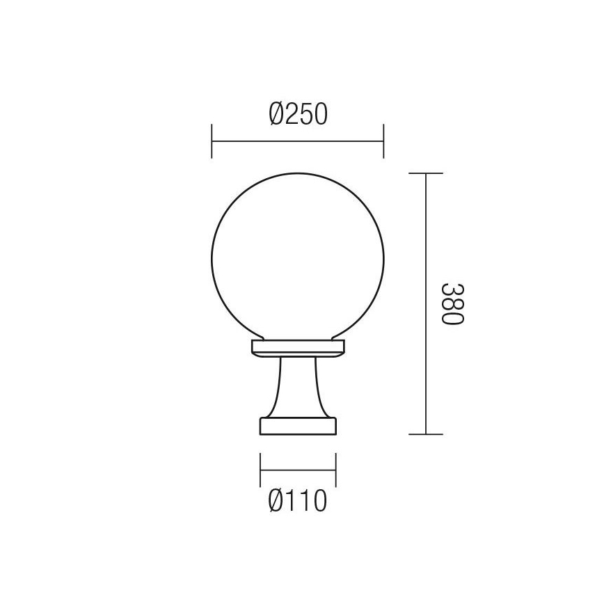 Redo 9775 - Venkovní lampa SFERA 1xE27/42W/230V IP44 25x38cm bílá