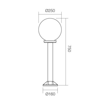 Redo 9779 - Venkovní lampa SFERA 1xE27/42W/230V IP44 25x75 cm hnědá