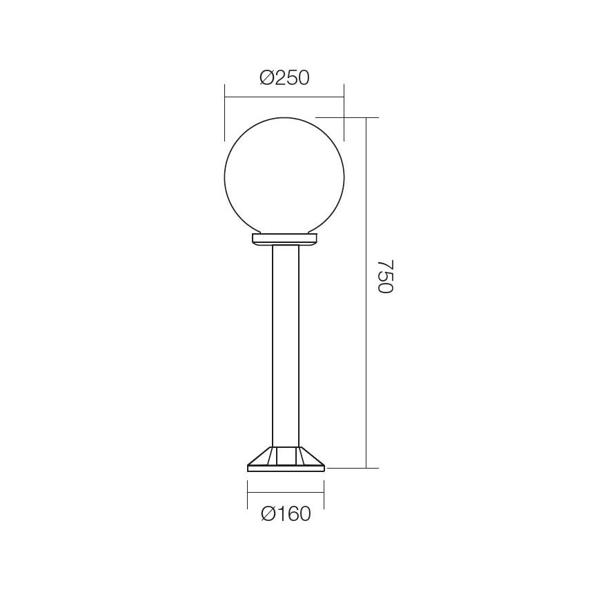 Redo 9779 - Venkovní lampa SFERA 1xE27/42W/230V IP44 25x75 cm hnědá
