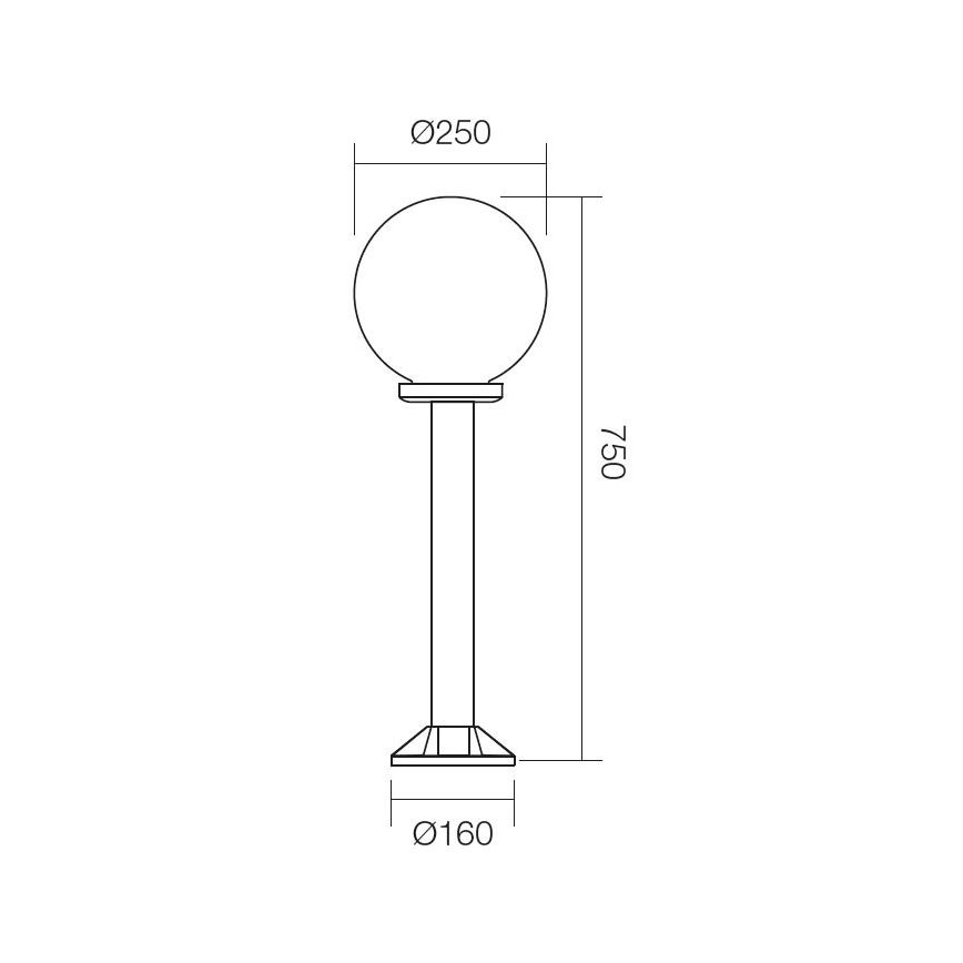 Redo 9780 - Venkovní lampa SFERA 1xE27/42W/230V IP44 25x75 cm bílá