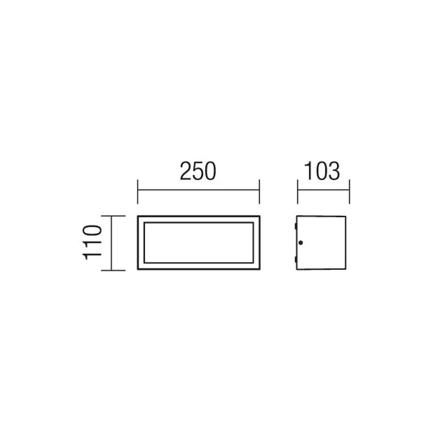 Redo 9896 - Venkovní nástěnné svítidlo BRICK 1xE27/23W/230V IP54 šedá