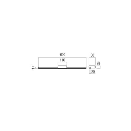 Redo01-3269 - LED Koupelnové osvětlení zrcadla ASTON LED/12W/230V 60 cm CRI 90 IP44 lesklý chrom