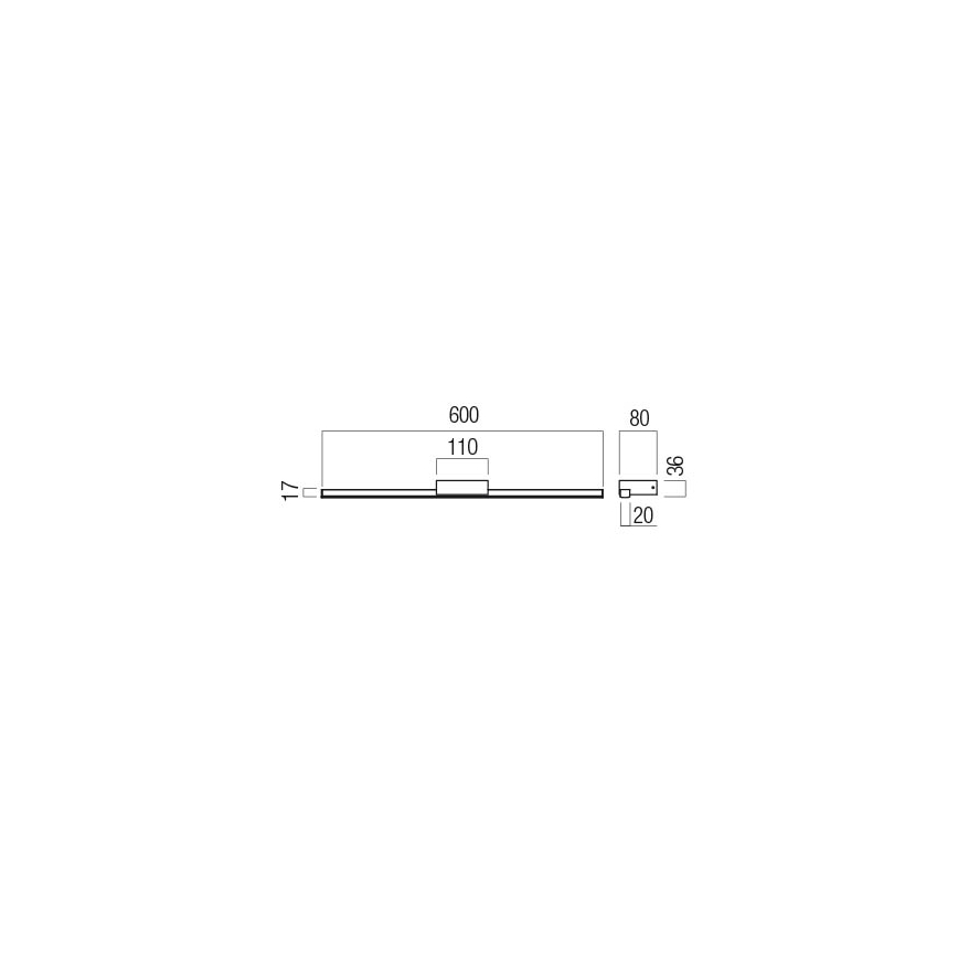 Redo01-3269 - LED Koupelnové osvětlení zrcadla ASTON LED/12W/230V 60 cm CRI 90 IP44 lesklý chrom