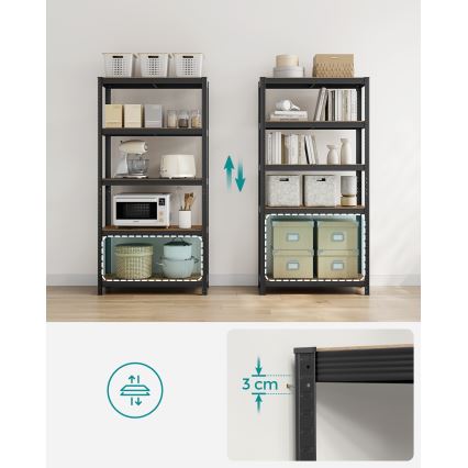 Regál ORDIFY hnedá/černá