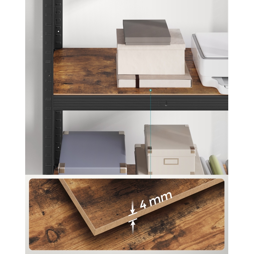 Regál ORDIFY hnedá/černá