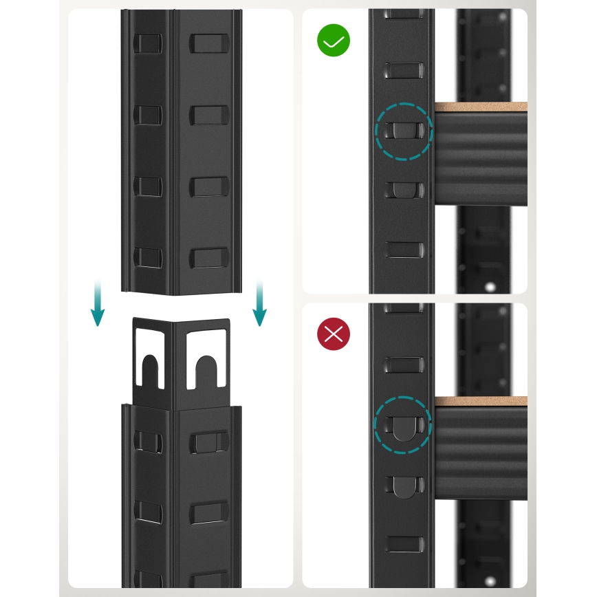 Regál ORDIFY hnedá/černá
