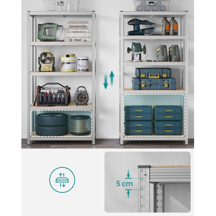 Regál ORDIFY stříbrná