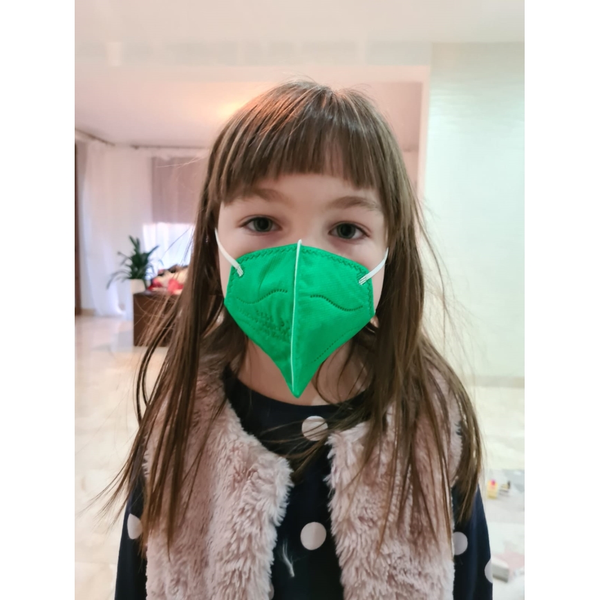Respirátor dětská velikost FFP2 NR Kids zelený 100ks