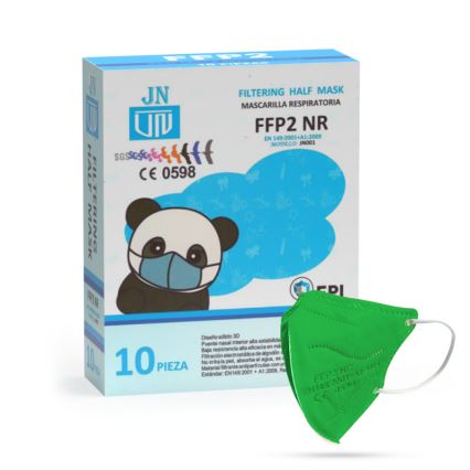 Respirátor dětská velikost FFP2 NR Kids zelený 100ks