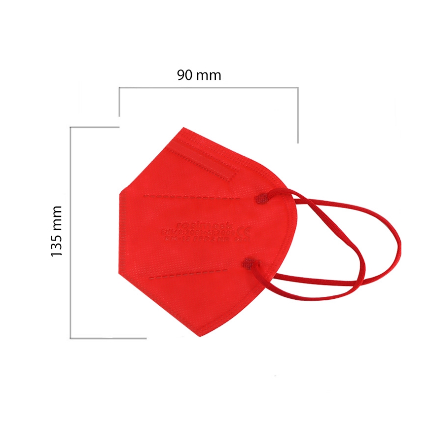 Respirátor dětská velikost FFP2 ROSIMASK MR-12 NR červený 1ks