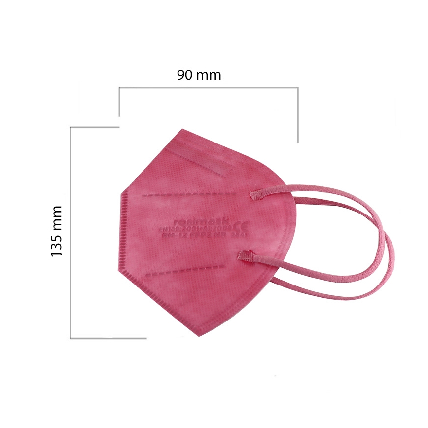 Respirátor dětská velikost FFP2 ROSIMASK MR-12 NR růžový 100ks