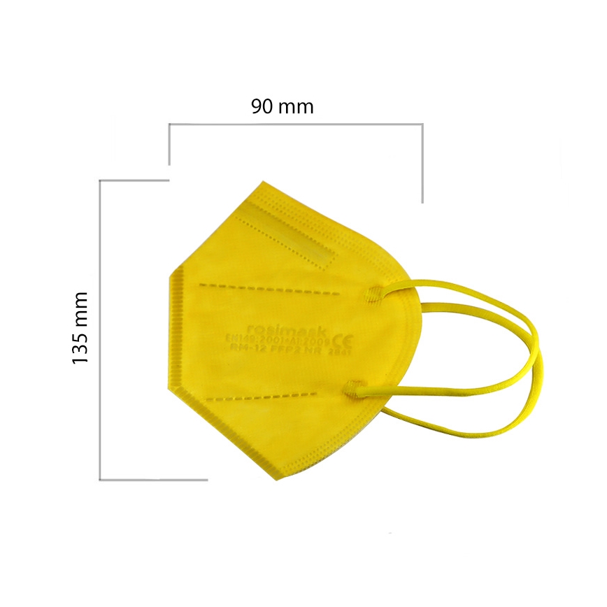 Respirátor dětská velikost FFP2 ROSIMASK MR-12 NR žlutý 1ks