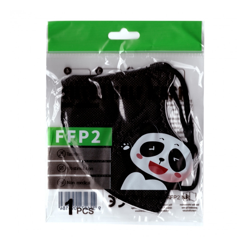 Respirátor FFP2 NR černý 1ks dětská velikost