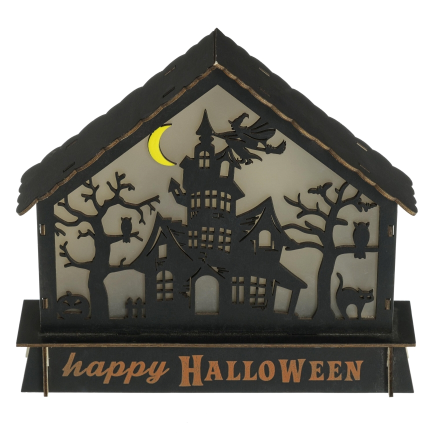 LED Dekorace HALLOWEEN LED/2xAA/multicolor strašidelný dům