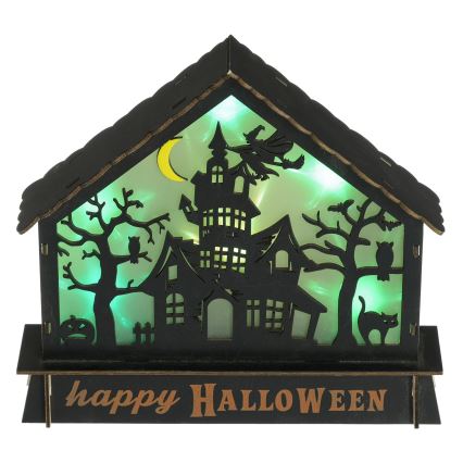 LED Dekorace HALLOWEEN LED/2xAA/multicolor strašidelný dům