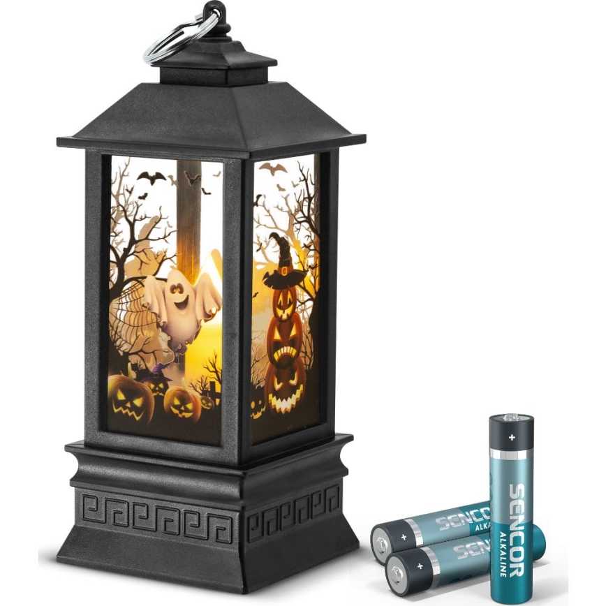 LED Dekorace HALLOWEEN LED/3xAAA/teplá bílá lucerna s dýněmi