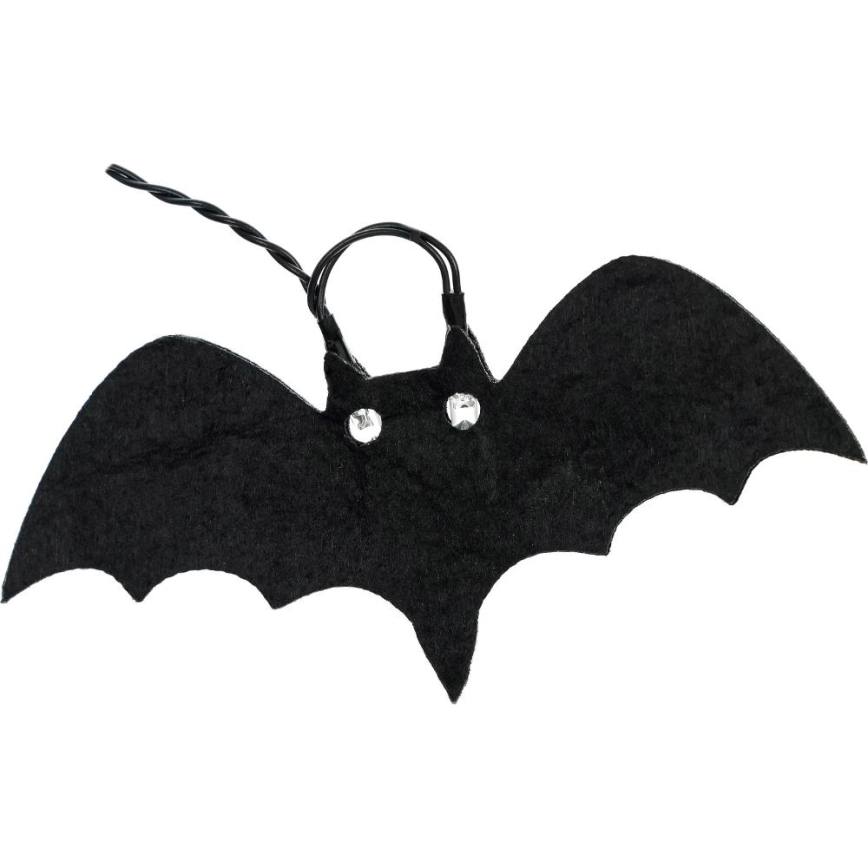 LED Dekorační řetěz HALLOWEEN 10xLED/2xAA/teplá bílá 1,3m netopýři