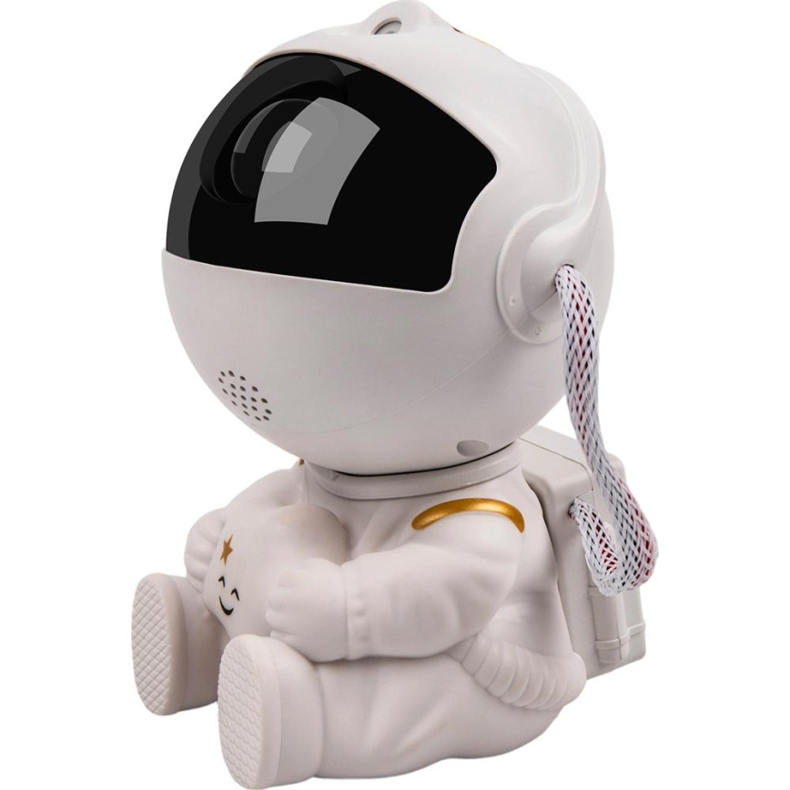 LED Dětský projektor 230V astronaut 12,5 cm + dálkové ovládání
