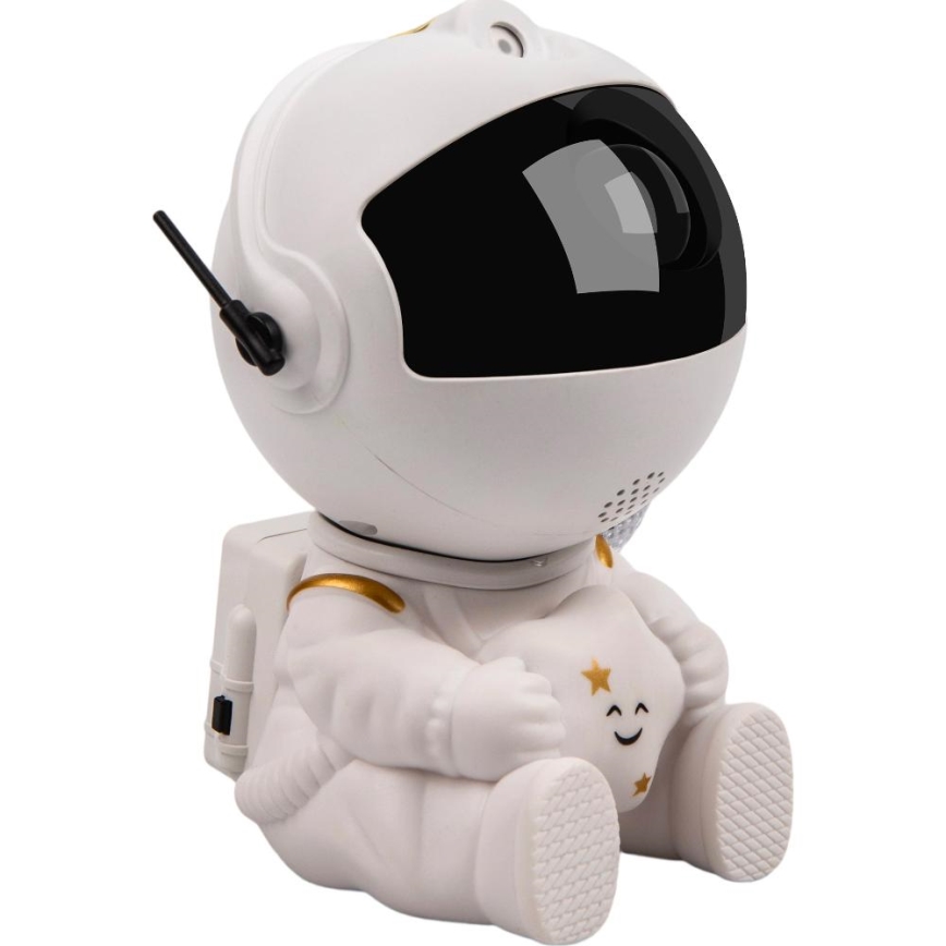 LED Dětský projektor 230V astronaut 12,5 cm + dálkové ovládání