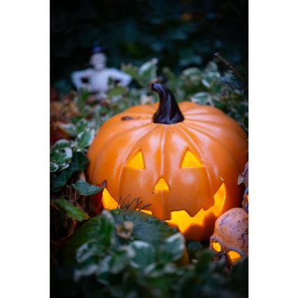 LED Keramická dýně HALLOWEEN LED/3xLR44/teplá bílá