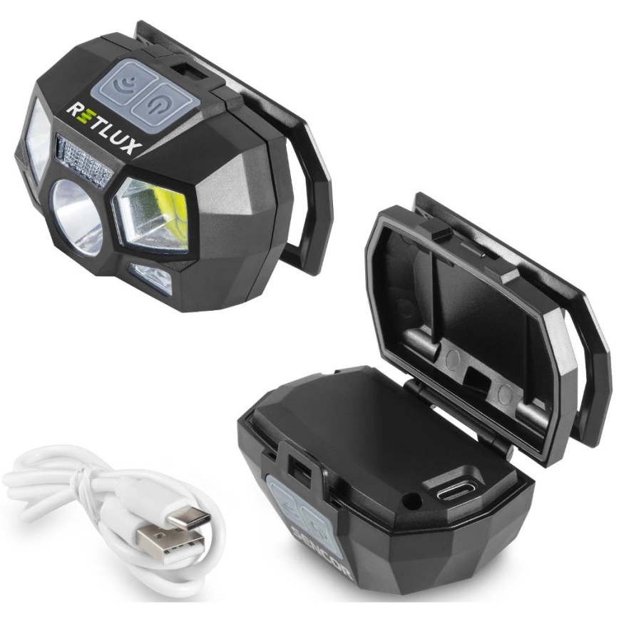 LED Nabíjecí čelovka se senzorem LED/3W/900 mAh IP44 černá