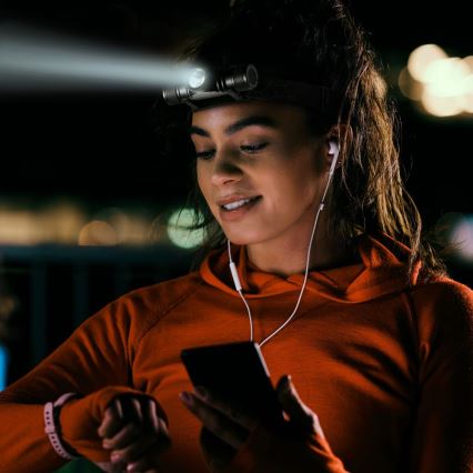LED Nabíjecí hliníková čelovka LED/2600 mAh IP66