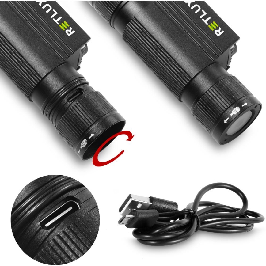LED Nabíjecí hliníková čelovka LED/2600 mAh IP66