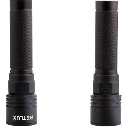 LED Nabíjecí hliníková svítilna LED/3W/2000 mAh IPX4 černá