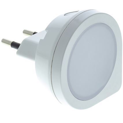 LED Orientační svítidlo se senzorem do zásuvky LED/0,4W/230V 3000K bílá