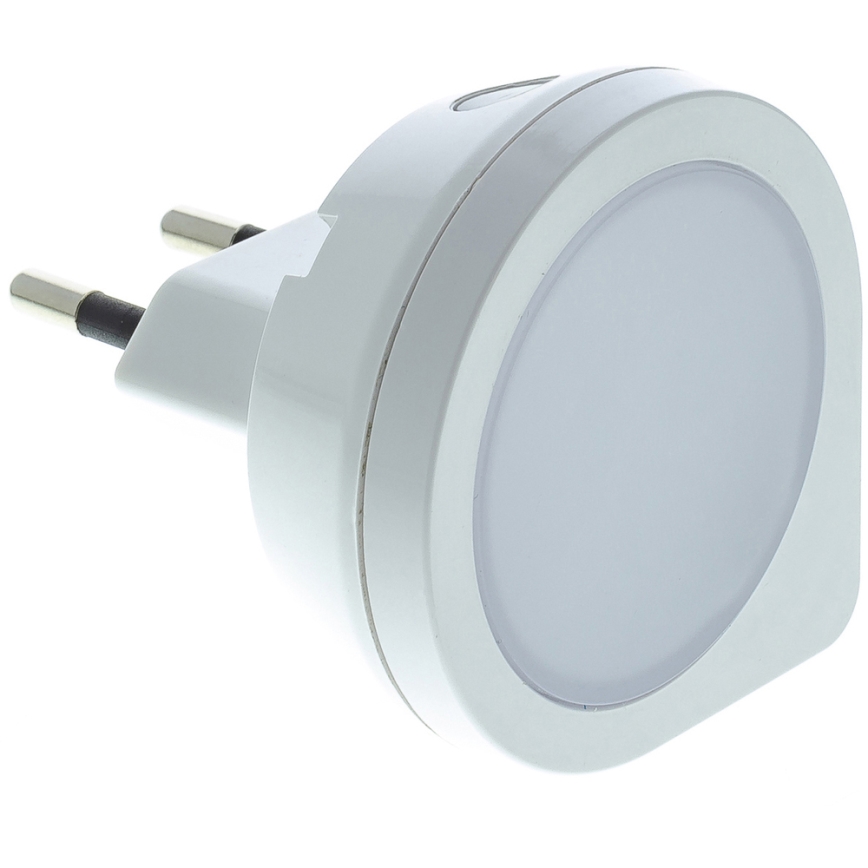 LED Orientační svítidlo se senzorem do zásuvky LED/0,4W/230V 3000K bílá