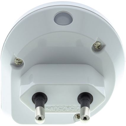 LED Orientační svítidlo se senzorem do zásuvky LED/0,4W/230V 3000K bílá