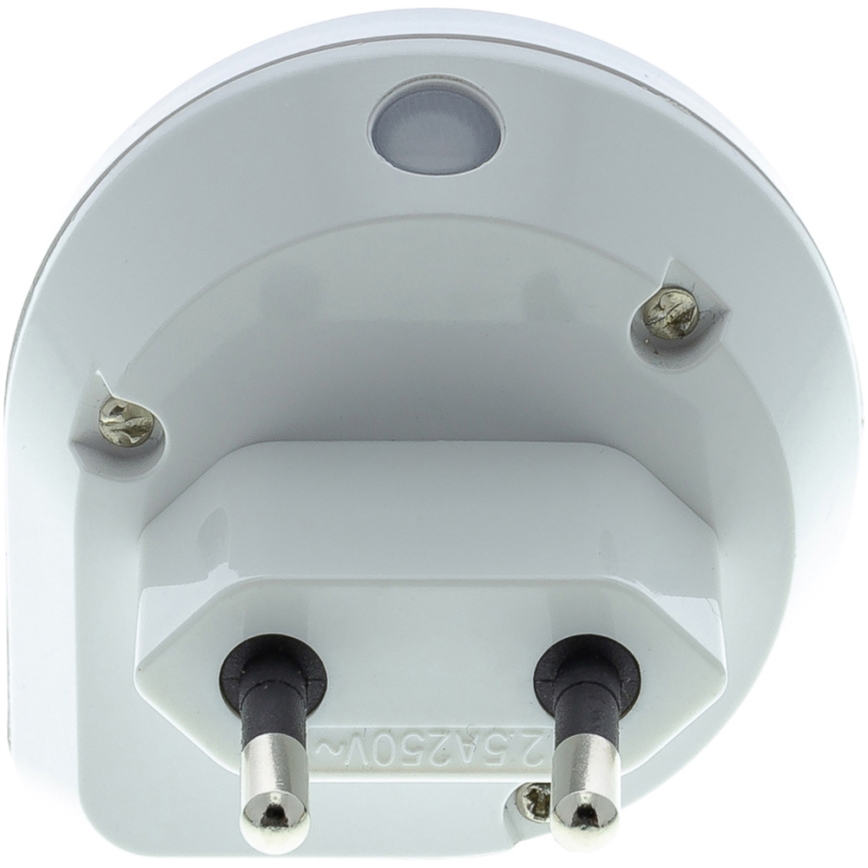 LED Orientační svítidlo se senzorem do zásuvky LED/0,4W/230V 3000K bílá