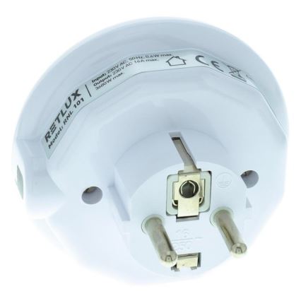 LED Orientační svítidlo se soumrakovým senzorem a zásuvkou LED/0,6W/230V