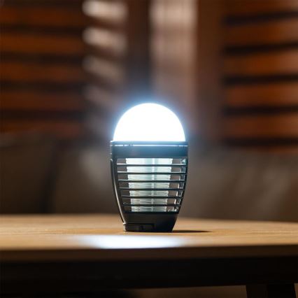 Retlux - LED Přenosná nabíjecí lampa s lapačem hmyzu LED/5W/1800 mAh IP44 černá