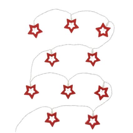 LED  řetěz 10xLED/2xAA 1,6m teplá bílá