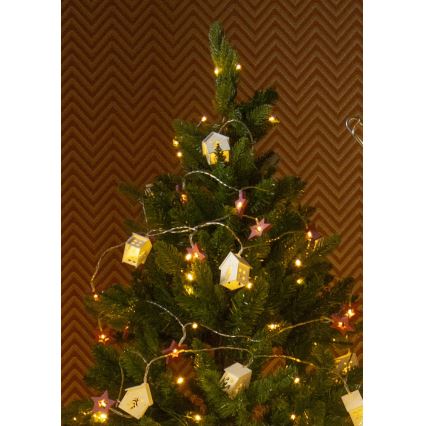 LED  řetěz 10xLED/2xAA 2,3m teplá bílá