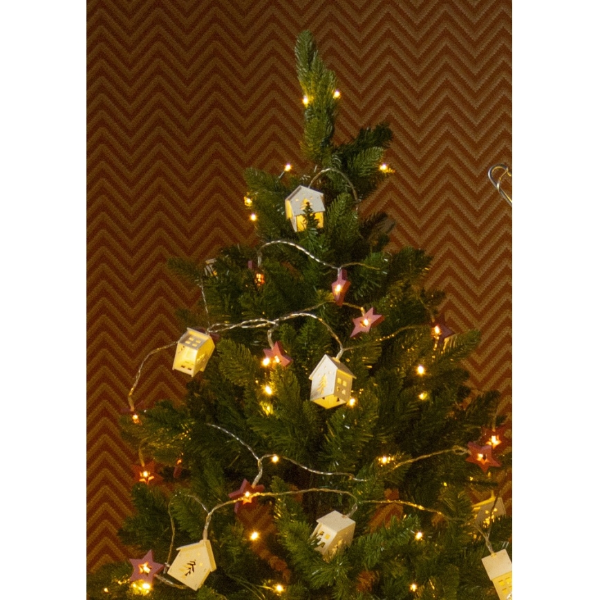 LED  řetěz 10xLED/2xAA 2,3m teplá bílá
