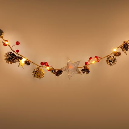 LED  řetěz 10xLED/3xAA 2,5m teplá bílá