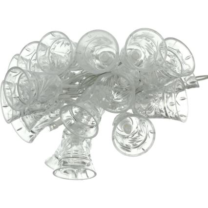 LED  řetěz 20xLED/3xAA/teplá bílá 2,2m zvonečky