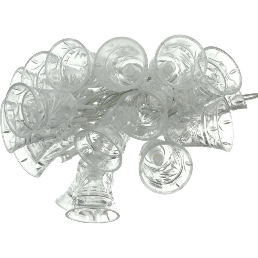 LED  řetěz 20xLED/3xAA/teplá bílá 2,2m zvonečky