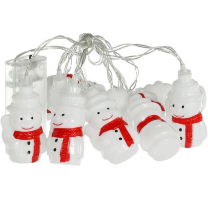 LED  řetěz 20xLED/3xAA/teplá bílá 3,3m sněhuláci