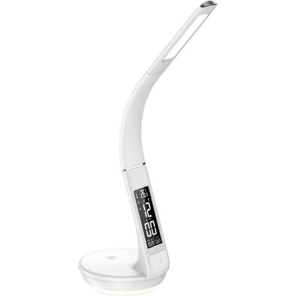 LED Stmívatelná stolní lampa s bezdrátovým nabíjením Qi 5W a displejem LED/6W/230V 3000/4000/6000K bílá
