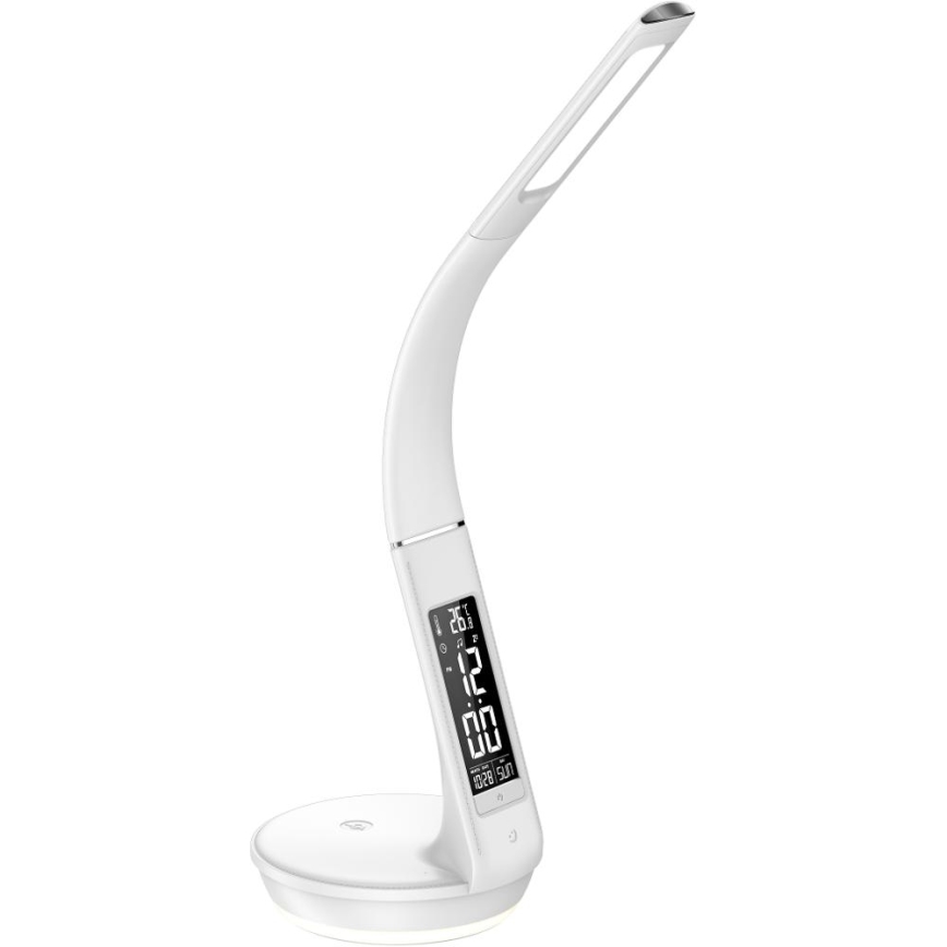 LED Stmívatelná stolní lampa s bezdrátovým nabíjením Qi 5W a displejem LED/6W/230V 3000/4000/6000K bílá