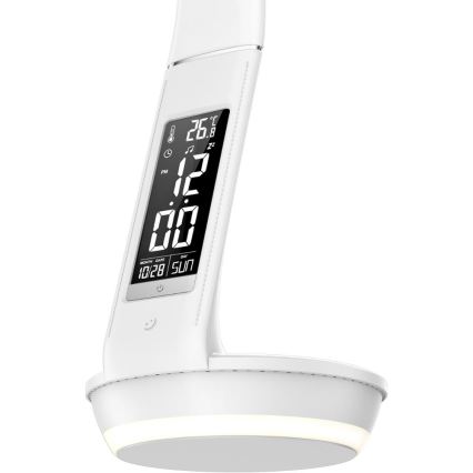 LED Stmívatelná stolní lampa s bezdrátovým nabíjením Qi 5W a displejem LED/6W/230V 3000/4000/6000K bílá