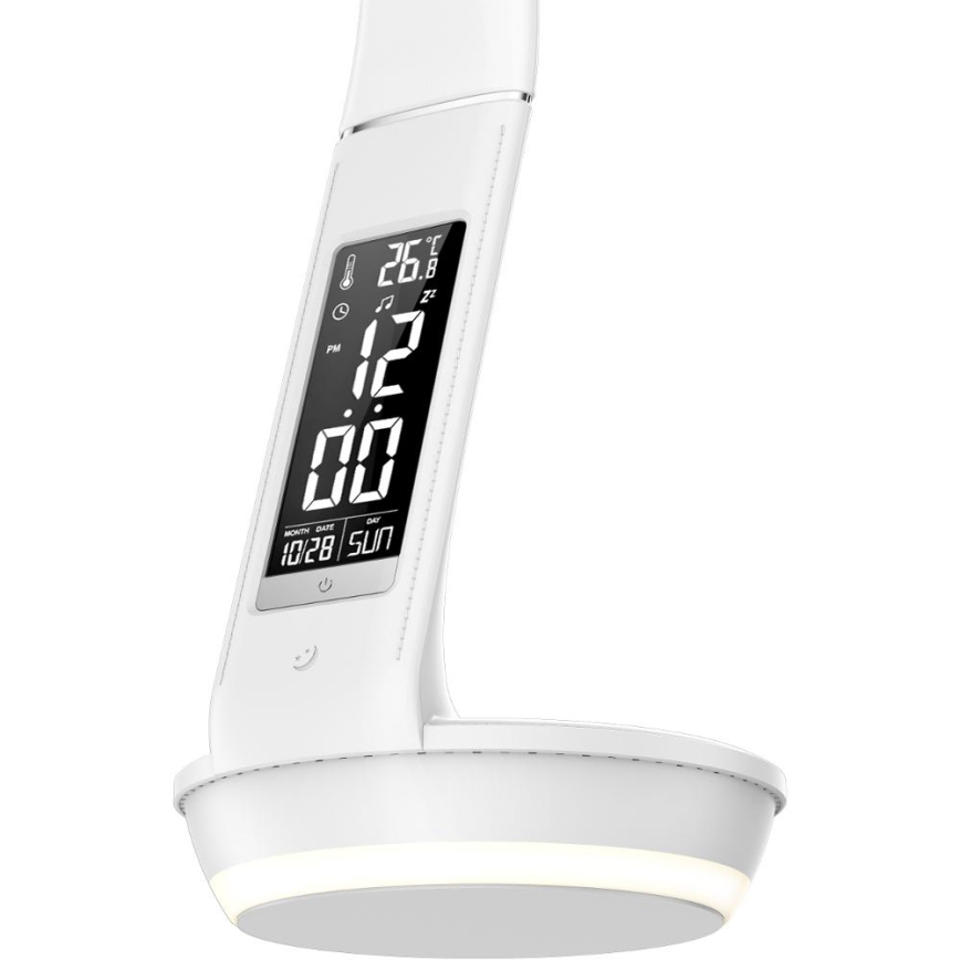 LED Stmívatelná stolní lampa s bezdrátovým nabíjením Qi 5W a displejem LED/6W/230V 3000/4000/6000K bílá