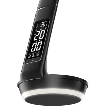 LED Stmívatelná stolní lampa s bezdrátovým nabíjením Qi 5W a displejem LED/6W/230V 3000/4000/6000K černá