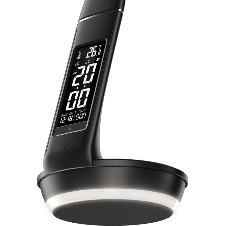 LED Stmívatelná stolní lampa s bezdrátovým nabíjením Qi 5W a displejem LED/6W/230V 3000/4000/6000K černá