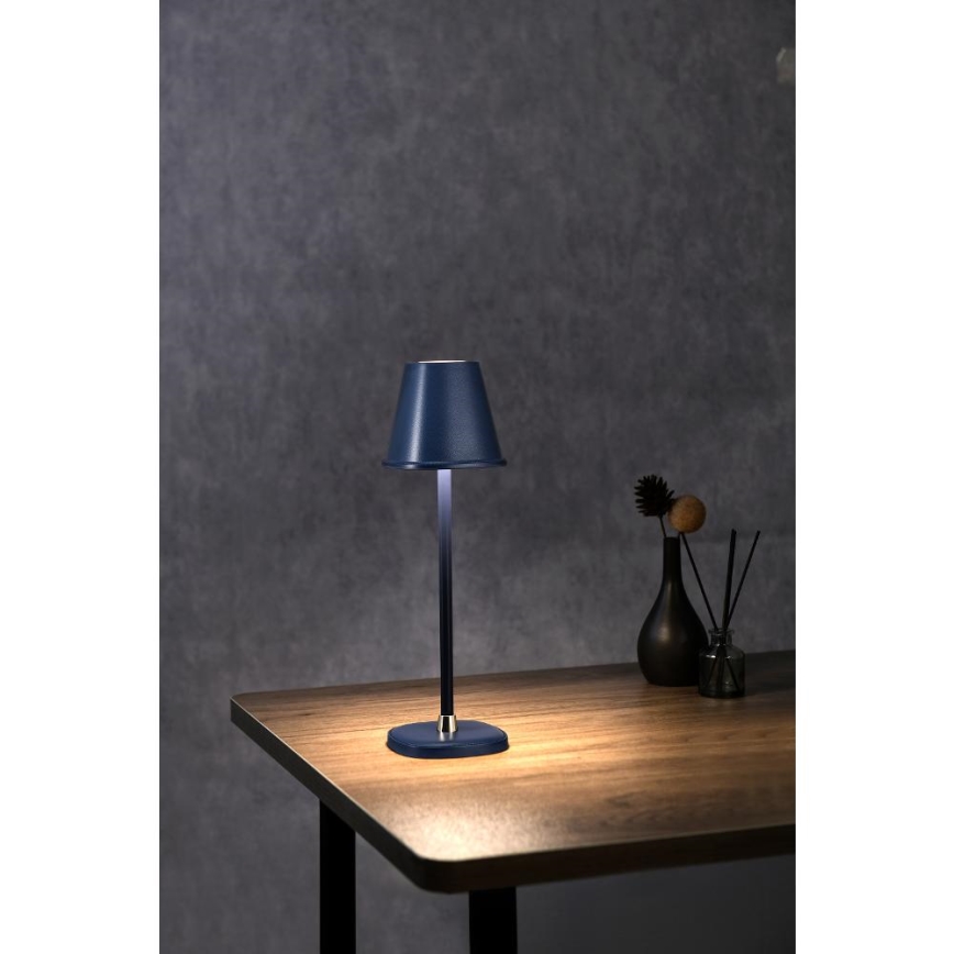 LED Stmívatelná nabíjecí stolní lampa LED/3W/1800 mAh tmavě modrá