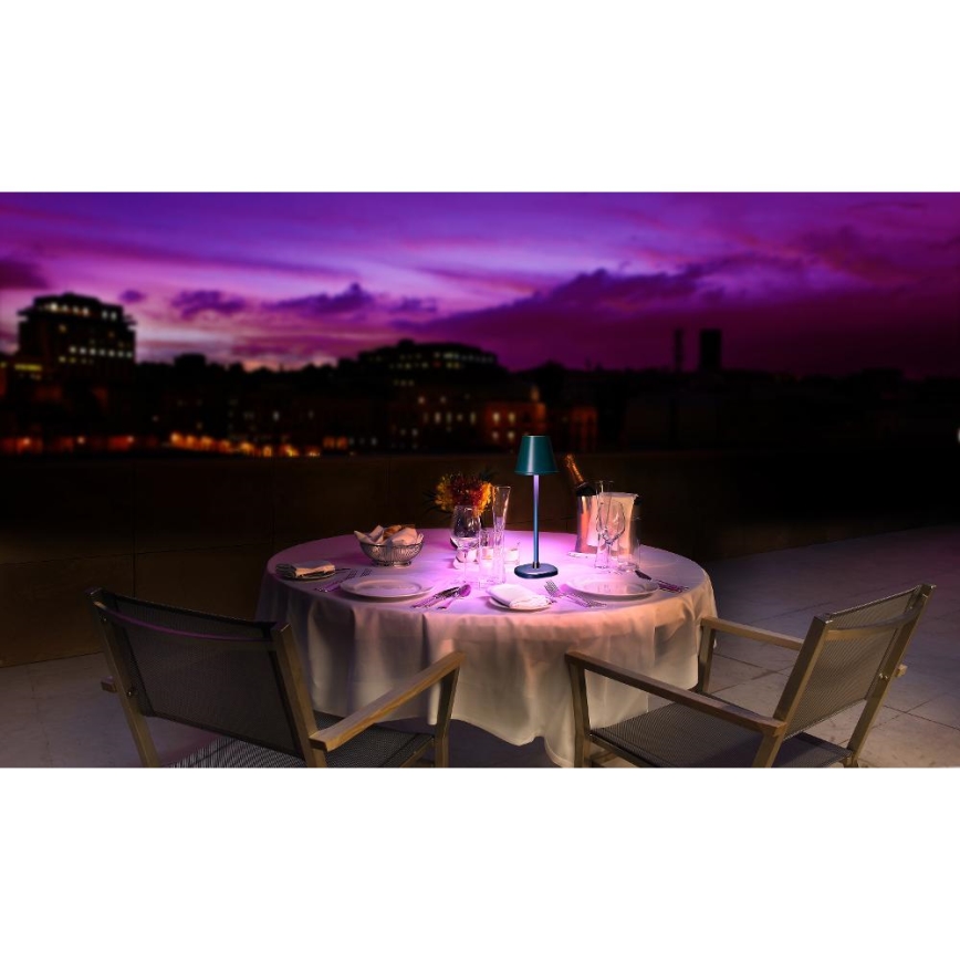 LED Stmívatelná nabíjecí stolní lampa LED/3W/1800 mAh tmavě modrá
